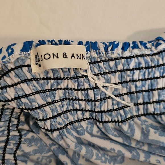 Jon & Anna Women's Dress Medium Blue & White Maxi Stretch Summer Dress NWOT - Picture 3 of 5